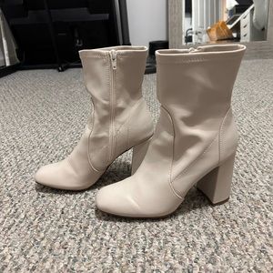 Target women’s cream heeled boots size 7